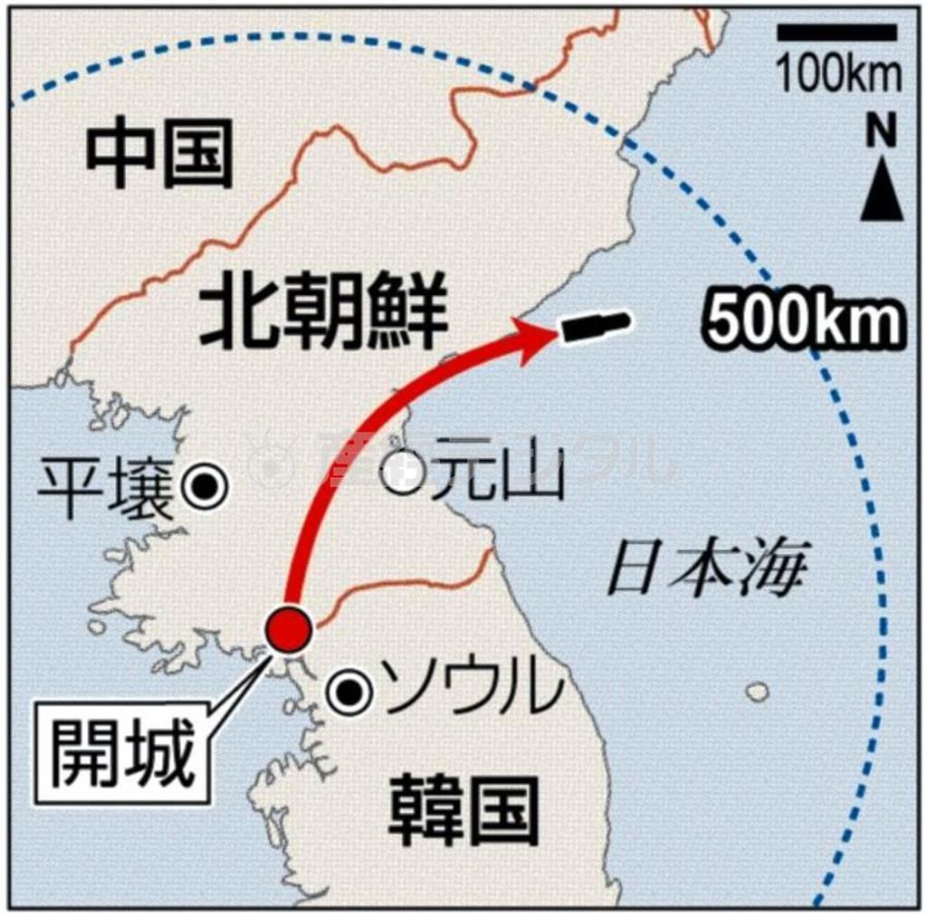 政府は２０１４年７月１３日、北朝鮮南西部の開城（ケソン）付近から１３日午前１時２０分ごろ、弾道ミサイル２発が北東方向に向け発射された模様だと発表した。