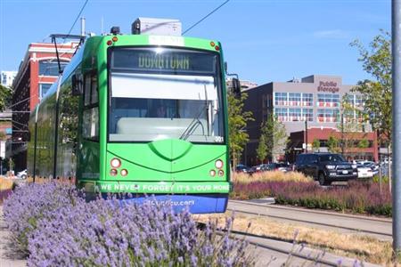 シアトル・ストリートカーは2007年に開通。基本カラーはグリーン
