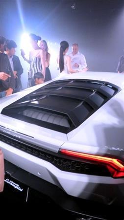 東京都内で行われた新型スーパーカー「ランボルギーニ・ウラカン＿ＬＰ６１０－４」のローンチパーティにうかがいました（花千代さん提供）