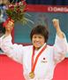 北京五輪の柔道女子７０キロ級で大会２連覇を決めた上野雅恵選手＝２００８年８月