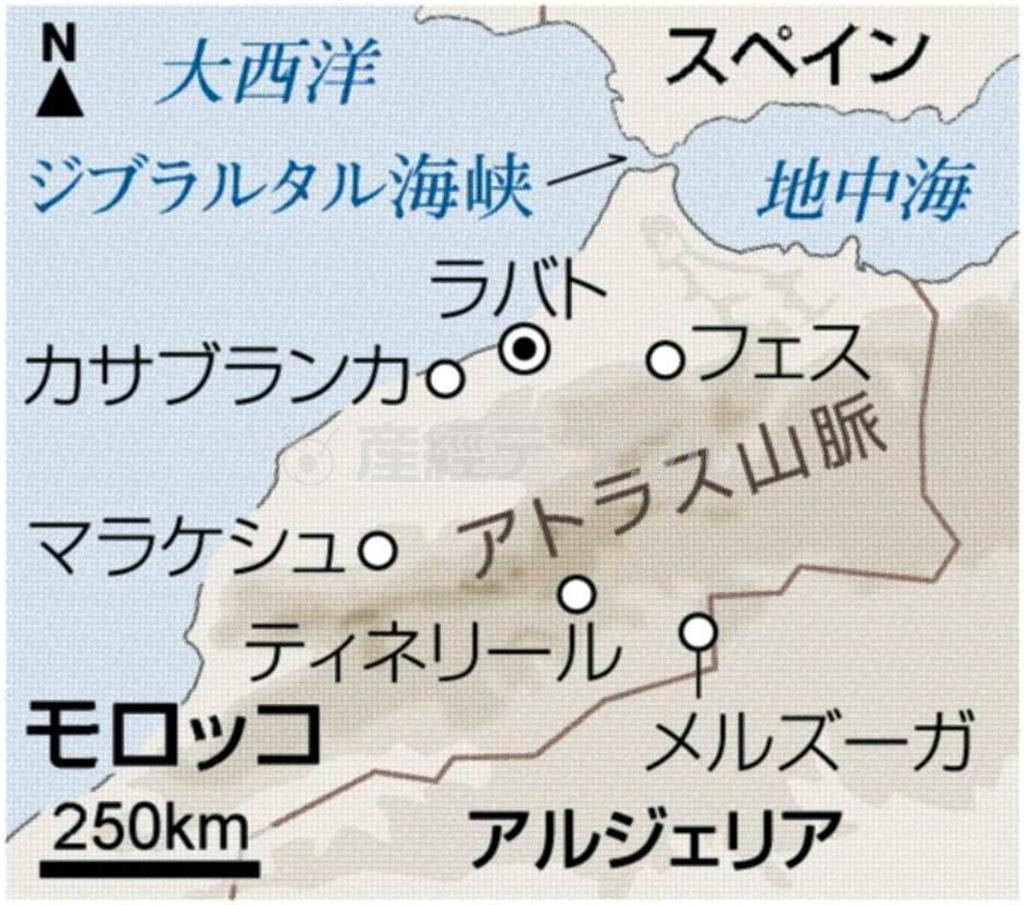 （参考）スペインの飛び地セウタはモロッコ北部にある。