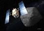 小惑星に接近した小惑星探査機「はやぶさ２」の想像図（池下章裕氏、ＪＡＸＡ提供）
