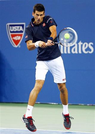 男子シングルスの準決勝で錦織圭と対戦するノバク・ジョコビッチ＝ニューヨーク（ゲッティ＝共同）