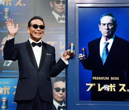 「プレミアムボス」新ＣＭ発表会に登場したタモリ＝東京都内