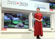 パナソニックの４Ｋ対応液晶テレビ「ビエラ」の新製品をＰＲする女優の綾瀬はるかさん＝東京都江東区