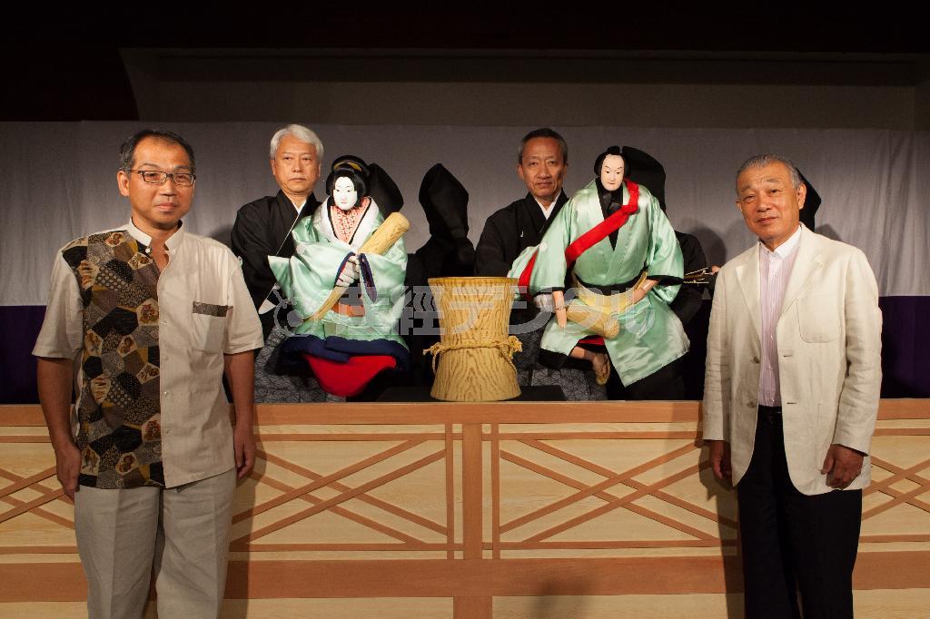 ８月２７日に六本木ヒルズで開かれた「にっぽん文楽」のプレビューイベント＝２０１４年（日本財団撮影）