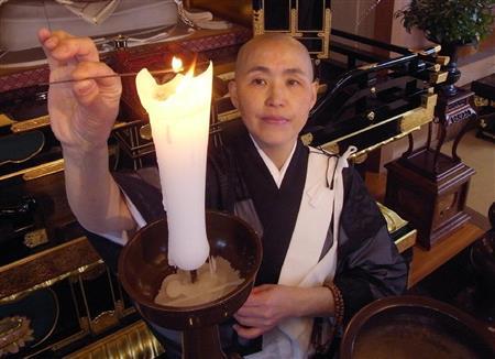 日蓮宗系の尼僧、鈴木日宣（すずき・にっせん）さん＝２０１４年４月２日、千葉県内（伴龍二撮影）