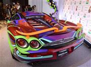 限定一台のみ販売される「光岡自動車エヴァンゲリオンオロチ」＝１１日、東京都港区（撮影：財満朝則）