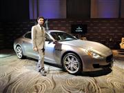 マセラティの限定モデル「クアトロポルテエルメネジルドゼニアリミテッド・エディション」＝１９日、東京都千代田区