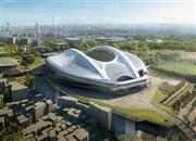 ２０２０年東京五輪・パラリンピックのメーン会場となる新国立競技場のイメージ（日本スポーツ振興センター提供）