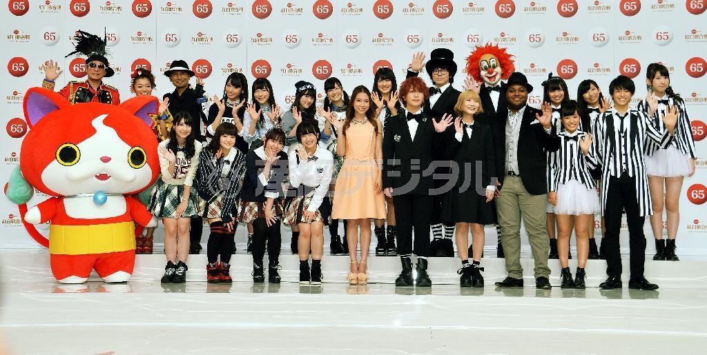 第６５回ＮＨＫ紅白歌合戦の出場歌手＝２６日午後、東京・渋谷のＮＨＫ（撮影・戸加里真司）