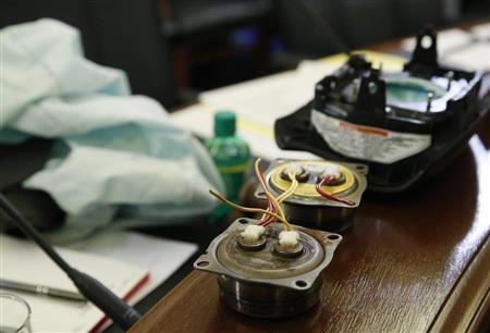 ホンダ車エアバッグの関連部品＝２０１４年１１月２０日、米国・首都ワシントン（ロイター）