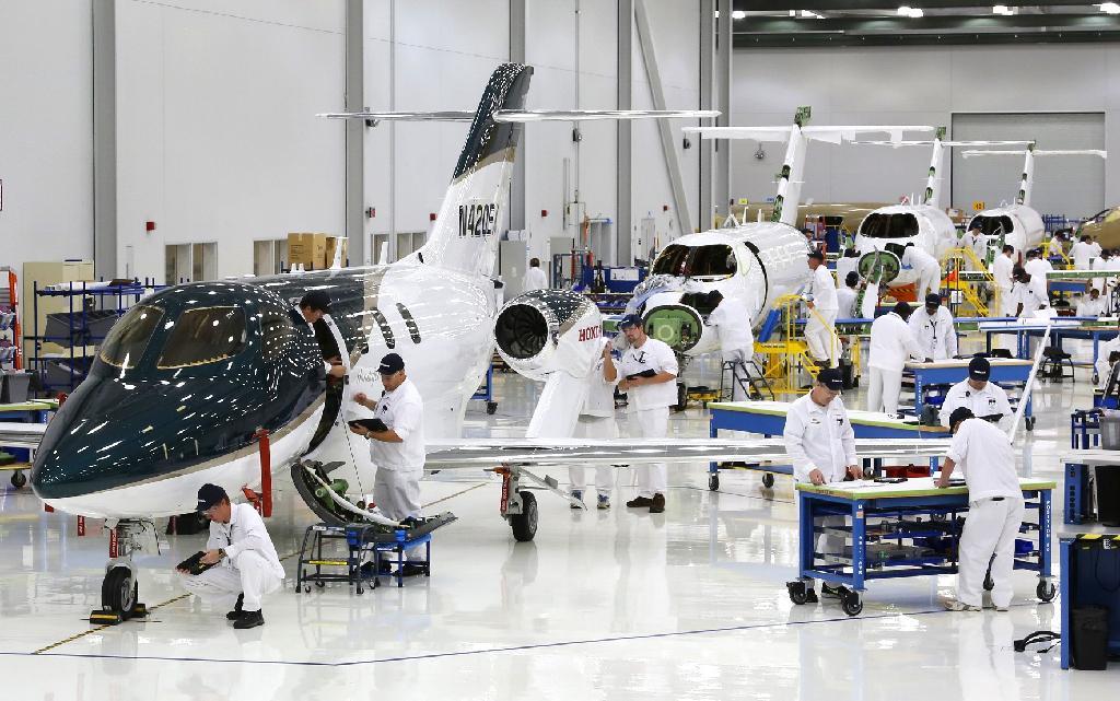 ホンダが量産を開始した小型ジェット機の製造現場（同社提供）