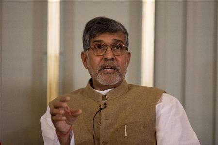 ノーベル平和賞を受賞したインドの人権活動家、カイラシュ・サトヤルティさん＝２０１４年１２月９日、ノルウェー・首都オスロ（ＡＰ）