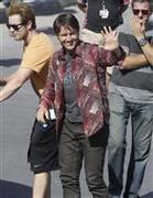 米俳優のトム・クルーズさん（中央）＝２０１４年９月２５日、モロッコ・首都ラバト（ロイター）