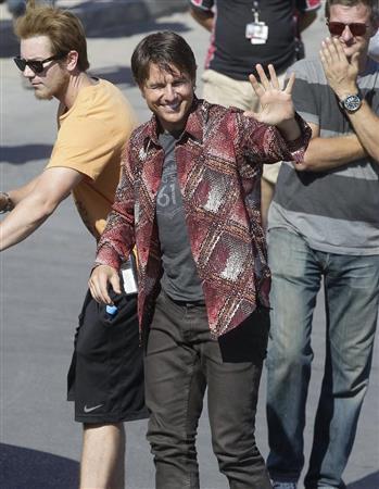 米俳優のトム・クルーズさん（中央）＝２０１４年９月２５日、モロッコ・首都ラバト（ロイター）