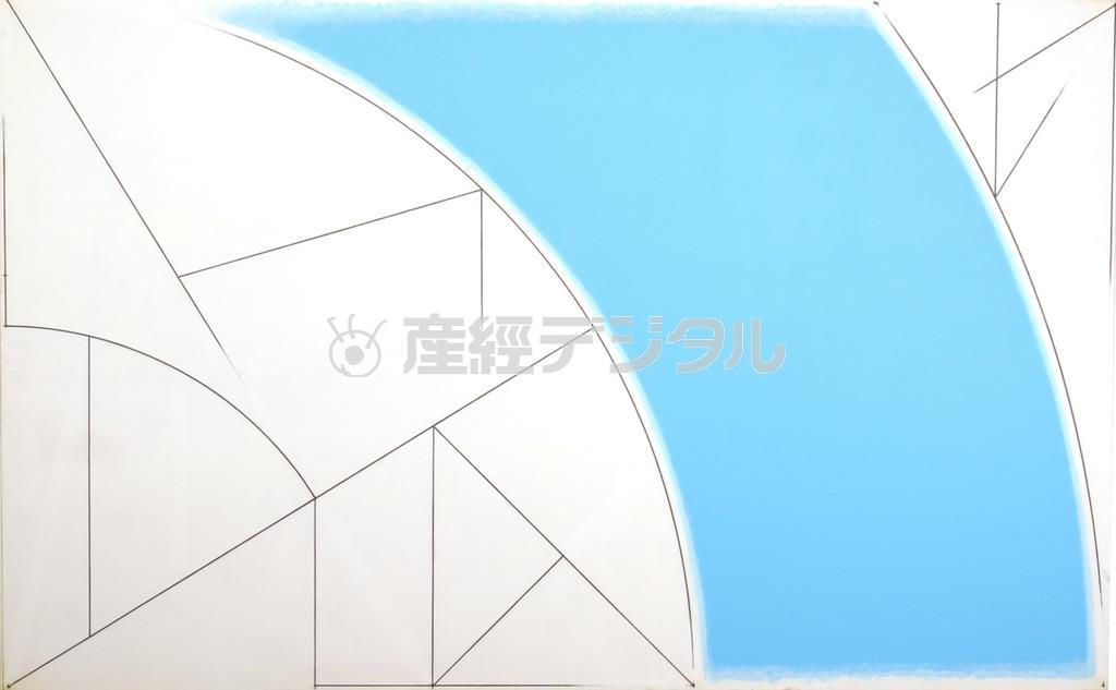 高松次郎（１９３６～９８年）の回顧展「高松次郎ミステリーズ」＿＿「平面上の空間＿Ｎｏ．８５０」１９７８年（パーフェクト＿リバティー教団蔵、上田幸勝さん撮影、提供写真）。（Ｃ）Ｔｈｅ＿Ｅｓｔａｔｅ＿ｏｆ＿Ｊｉｒｏ＿Ｔａｋａｍａｔｓｕ，Ｃｏｕｒｔｅｓｙ＿ｏｆ＿Ｙｕｍｉｋｏ＿Ｃｈｉｂａ＿Ａｓｓｏｃｉａｔｅｓ