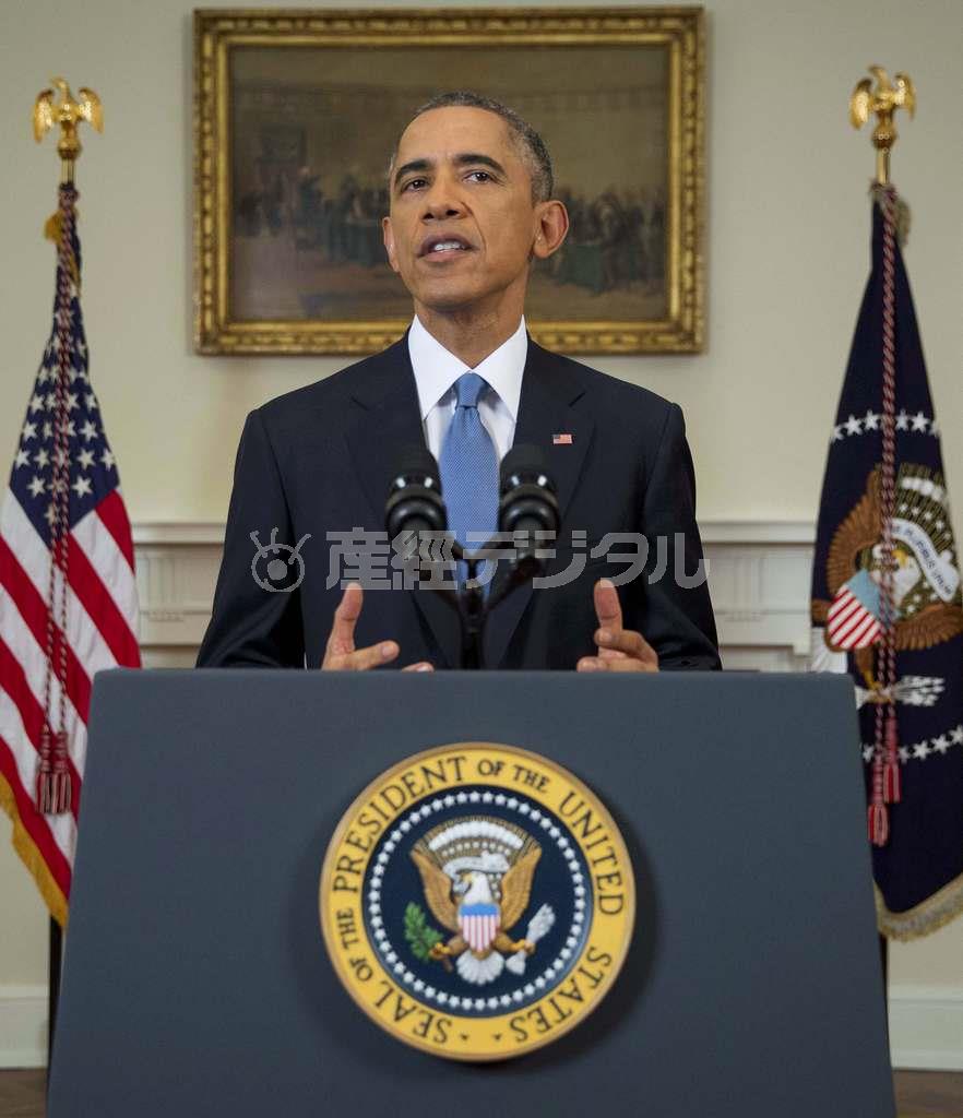 １２月１７日、米首都ワシントンで、キューバとの国交正常化交渉の開始を発表したバラク・オバマ米大統領＝２０１４年（ロイター）