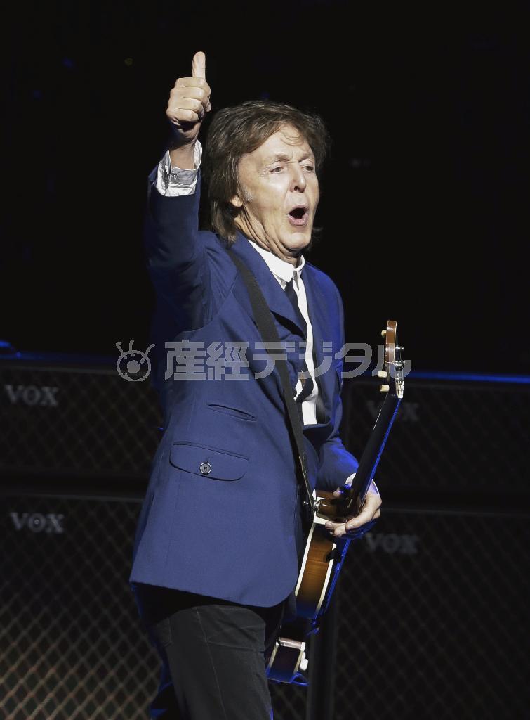 ビートルズの元メンバーで英歌手のポール・マッカートニーさん＝２０１４年１０月１日、米テキサス州サンアントニオ（ＡＰ）
