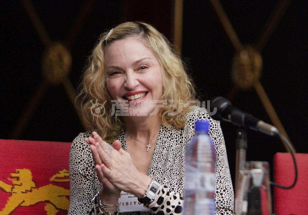 米歌手、マドンナさん＝２０１４年１１月２８日、マラウイ・首都リロングウェ（ＡＰ）