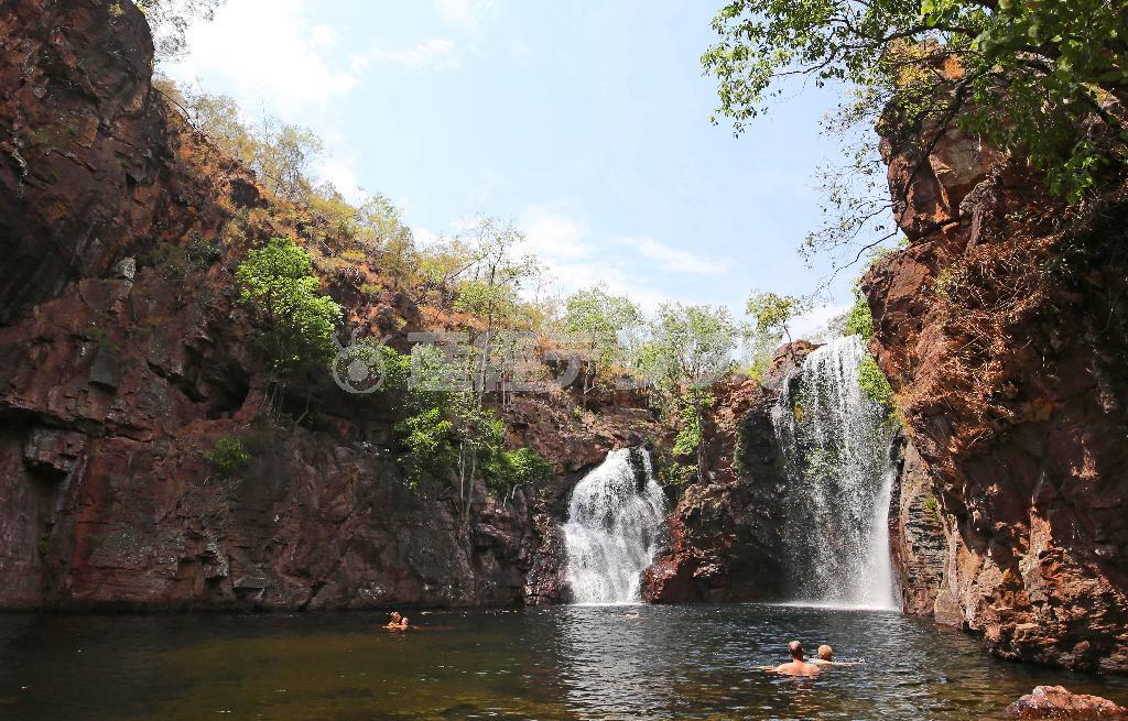 ダーウィン市民の憩いの場となっているリッチフィールド国立公園。フローレンスの滝の滝つぼの水は透き通るほどきれいで、魚たちと泳ぐ体験は開放感に満ちていた＝２０１４年１０月１５日、オーストラリア・準州ノーザンテリトリー・ダーウィン（宮崎裕士撮影）
