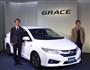 ホンダが発表したセダンタイプのハイブリッド車「グレイス」＝東京都港区