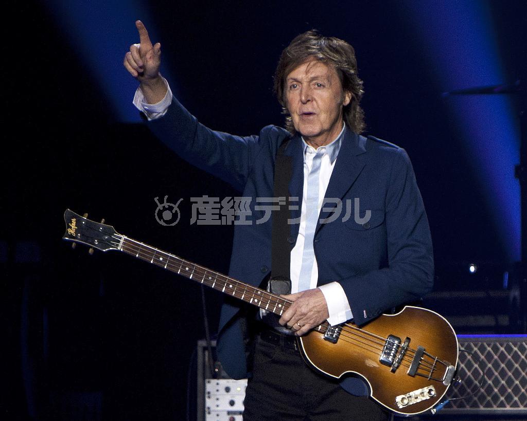 ビートルズの元メンバーで英歌手のポール・マッカートニーさん＝２０１４年１０月１５日、米ジョージア州アトランタ（ＡＰ）