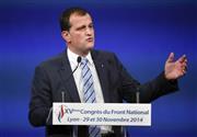 フランスの極右政党、国民戦線のルイ・アリオ副党首＝２０１４年１１月２９日、フランス・リヨン（ロイター）