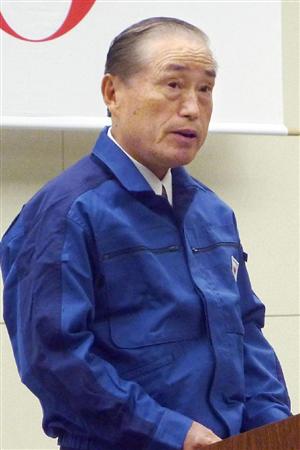 年頭の訓示をする東京電力の数土文夫会長＝５日午前、東京・内幸町の東電本店