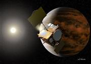 金星探査機「あかつき」の想像図（ＪＡＸＡ、池下章裕氏提供）
