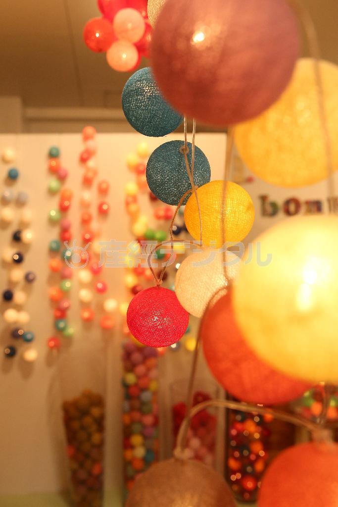 天井からフックで吊り下げたり、窓辺に飾るだけで部屋のアクセントに＝２０１４年１２月１６日、大阪市西区（寺口純平撮影）