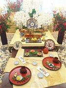 客を出迎える華やかなおせち。「昨年１年間で学んだことの集大成」とＩＫＫＯさん（提供写真）