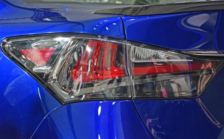 レクサス「ＧＳＦ」のテールランプ＝米デトロイト（撮影・大竹信生）