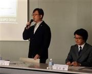 アジア各国のベンチャー支援者との連携ネットワーク構築を発表する國土晋吾代表理事（左）と松井健理事＝千葉県柏市