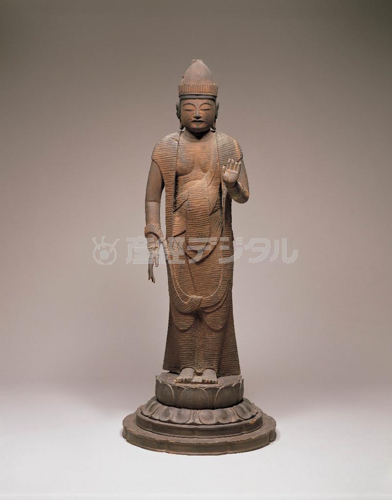 「重要文化財＿聖観音菩薩立像」＿平安時代・１１世紀＿岩手・天台寺蔵（東北歴史博物館提供）