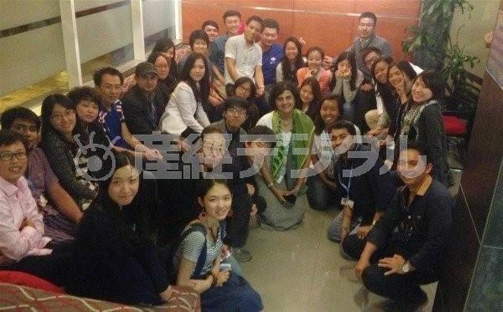 「国連気候変動枠組み条約第２０回締約国会議」（ＣＯＰ２０）に集まったアジアの若者たち＝２０１４年１２月、ペルー・首都リマ（横浜国立大学＿有志学生記者、内藤秀治撮影）