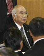 自民党の農協改革を議論するプロジェクトチーム会合に出席したＪＡ全中の万歳章会長＝２２日午前、東京・永田町の党本部