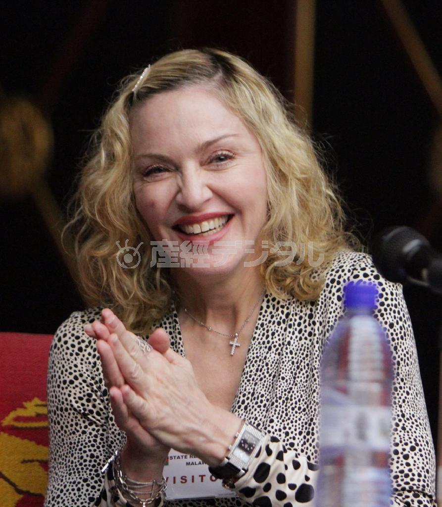 米歌手、マドンナさん＝２０１４年１１月２８日、マラウイ・首都リロングウェ（ＡＰ）