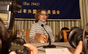 日本外国特派員協会で会見にのぞむ後藤健二さんの母、石堂順子さん＝東京・有楽町（宮崎瑞穂撮影）