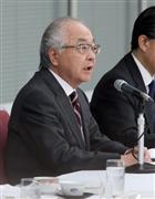 春闘を前に経団連と連合が懇談会。冒頭に話をする連合の古賀伸明会長＝１月２９日、東京都千代田区の経団連会館（早坂洋祐撮影）