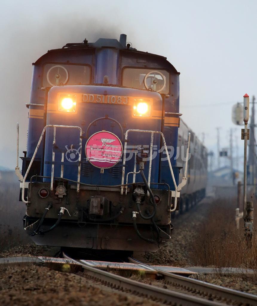 北斗星同様、引退が決まっているトワイライトエクスプレス＝２０１５年１月１５日、北海道伊達市（鈴木健児撮影）