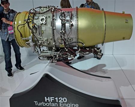 初公開したホンダジェットのエンジン