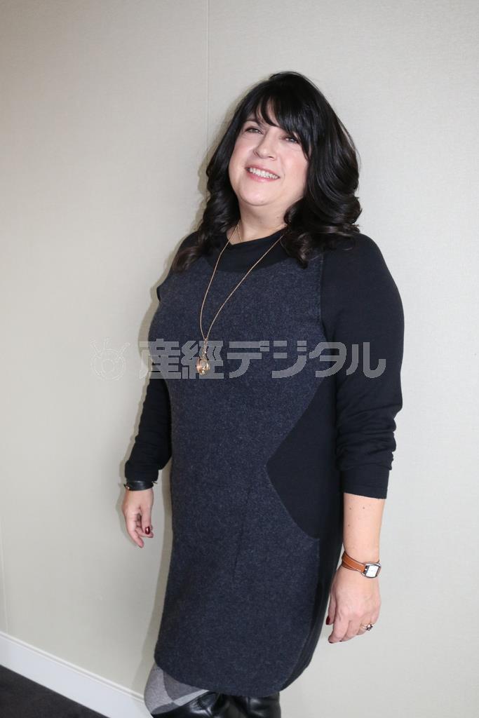 著者のＥ・Ｌ・ジェームズさん＝２０１５年１月１５日（高橋天地撮影）