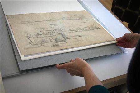 石墨で書かれたスケッチ＝２０１５年２月２０日、米ペンシルベニア州フィラデルフィア（ＡＰ）