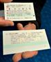 春のダイヤ改正に伴い、東海道新幹線「のぞみ」が最高時速２８５キロで走行する試乗会がおこなわれた。「時速２８５km先行体験列車用きっぷ」（上）と「乗車証明書引換券」＝２５日午後、東海道新幹線内（宮崎瑞穂撮影）