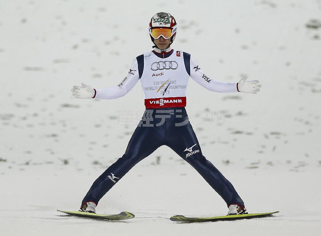 安定してジャンプで日本のエースに躍り出た竹内択（たく）＝２０１５年２月２２日、スウェーデン・ファルン（ＡＰ）