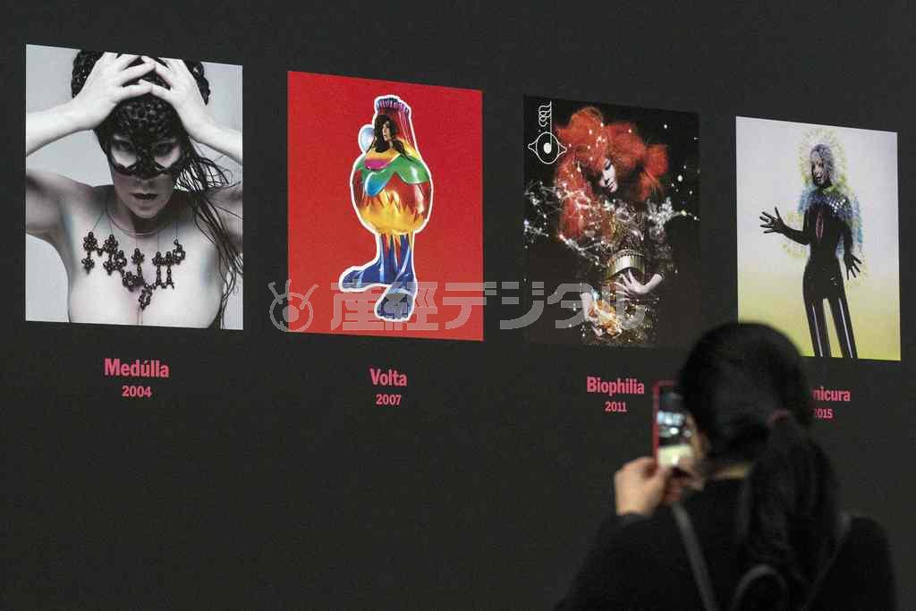 アイスランド出身の歌手、ビョークさんの回顧展＝２０１５年３月３日、米ニューヨーク（ロイター）