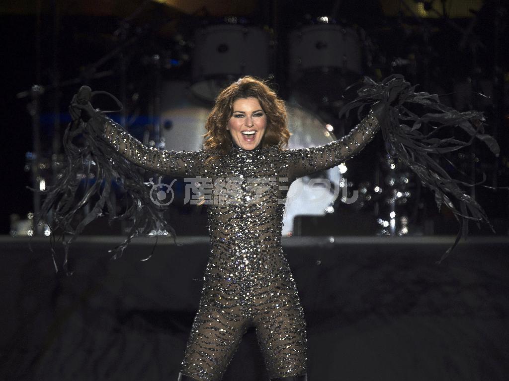 カナダのカントリー歌手、シャナイア・トゥエインさん＝２０１４年８月３０日、カナダ・プリンスエドワードアイランド州シャーロットタウン（ＡＰ）