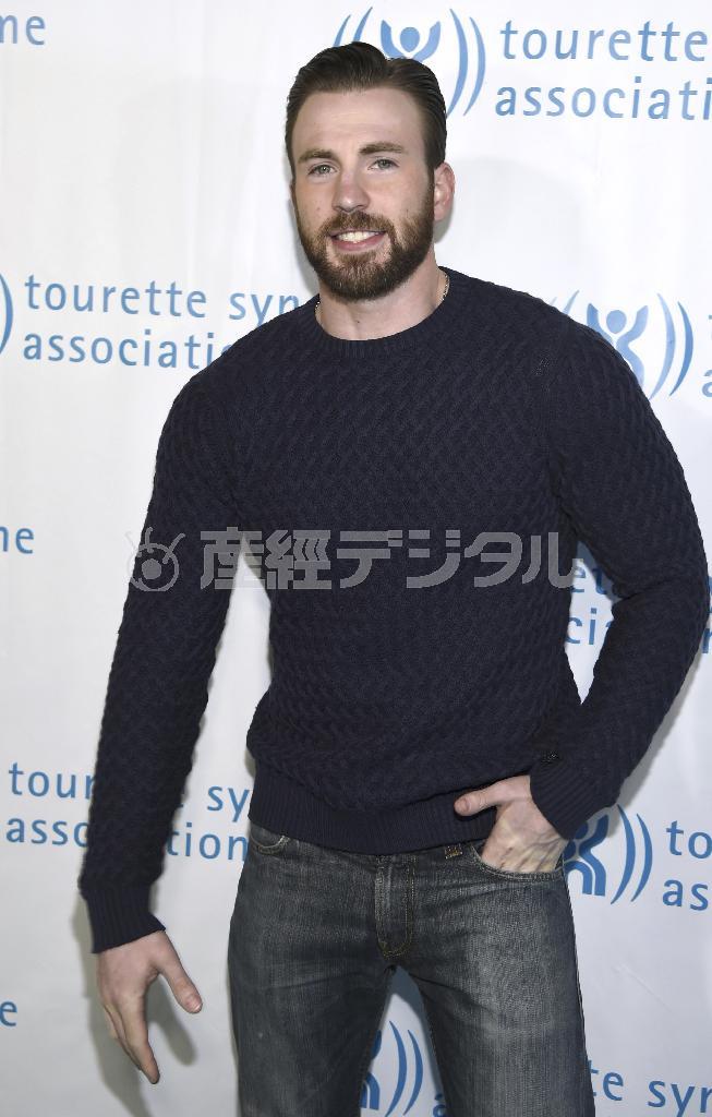 米俳優、クリス・エバンスさん＝２０１５年３月５日、米カリフォルニア州ウエストハリウッド（ＡＰ）