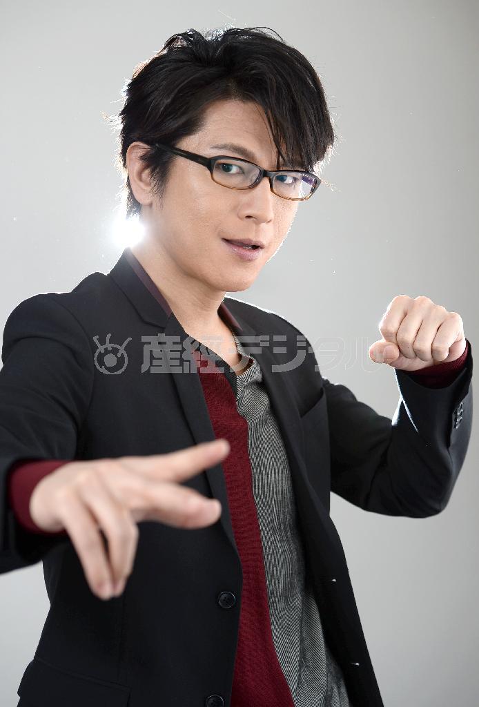 仮面ライダー３号を演じる及川光博さん＝２０１５年３月２日、東京都中央区（寺河内美奈撮影）